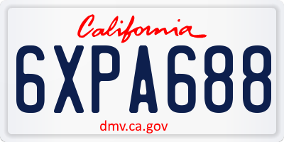 CA license plate 6XPA688