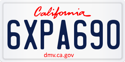 CA license plate 6XPA690