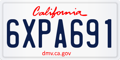CA license plate 6XPA691