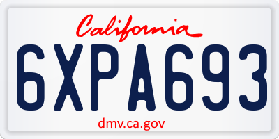 CA license plate 6XPA693
