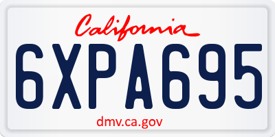 CA license plate 6XPA695