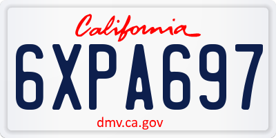 CA license plate 6XPA697