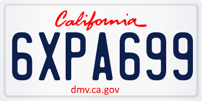 CA license plate 6XPA699