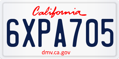 CA license plate 6XPA705
