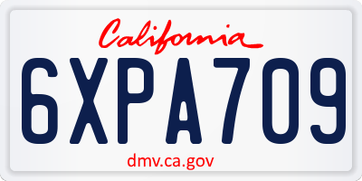 CA license plate 6XPA709
