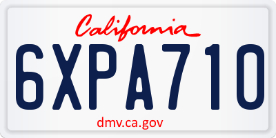 CA license plate 6XPA710