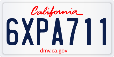 CA license plate 6XPA711