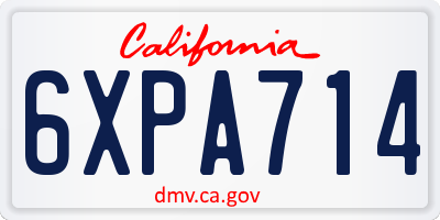 CA license plate 6XPA714