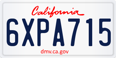 CA license plate 6XPA715