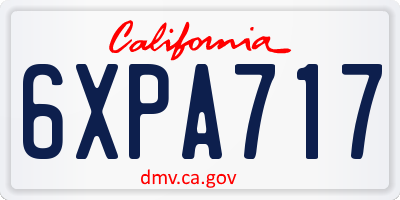 CA license plate 6XPA717