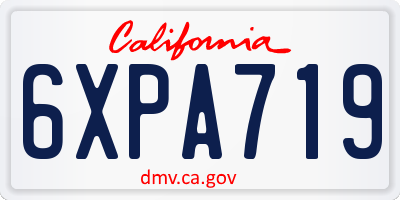 CA license plate 6XPA719