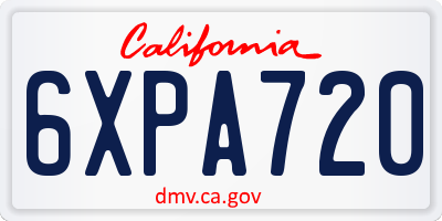 CA license plate 6XPA720