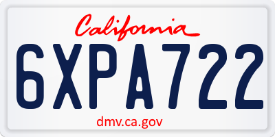 CA license plate 6XPA722