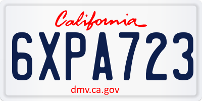 CA license plate 6XPA723
