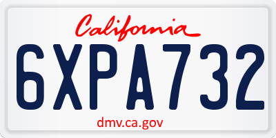 CA license plate 6XPA732