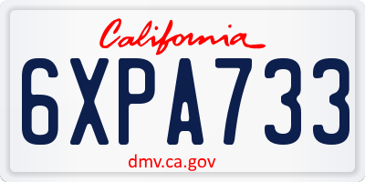 CA license plate 6XPA733