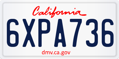 CA license plate 6XPA736