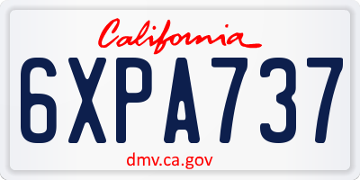 CA license plate 6XPA737