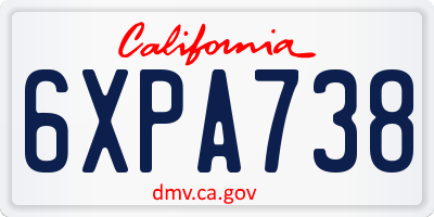 CA license plate 6XPA738