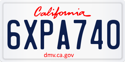 CA license plate 6XPA740