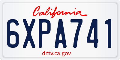 CA license plate 6XPA741