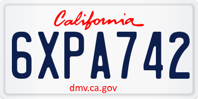 CA license plate 6XPA742