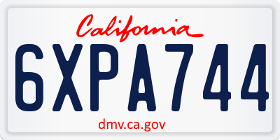 CA license plate 6XPA744