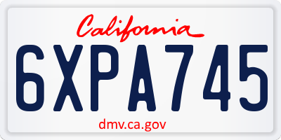 CA license plate 6XPA745