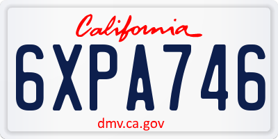 CA license plate 6XPA746