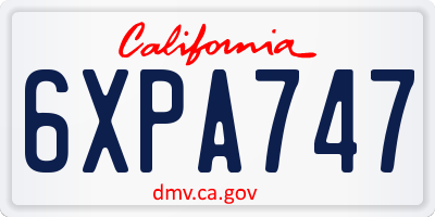 CA license plate 6XPA747