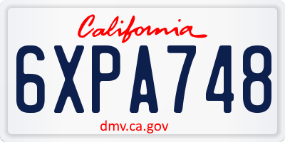 CA license plate 6XPA748