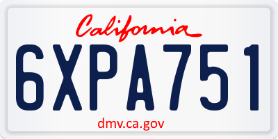 CA license plate 6XPA751