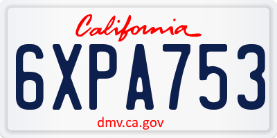 CA license plate 6XPA753