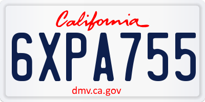 CA license plate 6XPA755