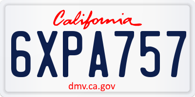 CA license plate 6XPA757