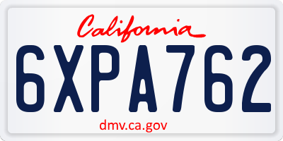 CA license plate 6XPA762