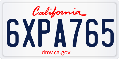 CA license plate 6XPA765