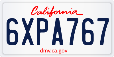 CA license plate 6XPA767