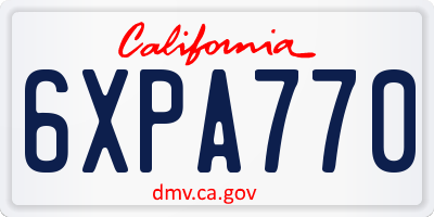 CA license plate 6XPA770