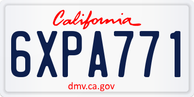 CA license plate 6XPA771