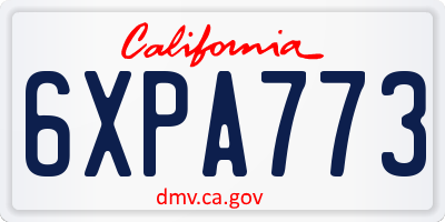 CA license plate 6XPA773