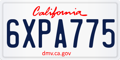 CA license plate 6XPA775