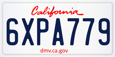 CA license plate 6XPA779