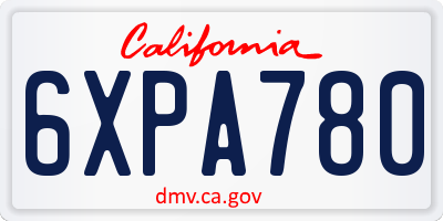 CA license plate 6XPA780