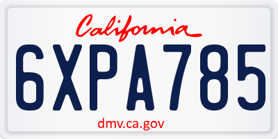 CA license plate 6XPA785
