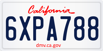 CA license plate 6XPA788