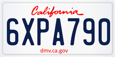 CA license plate 6XPA790