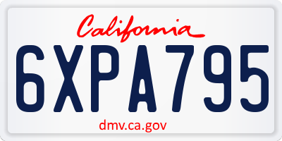 CA license plate 6XPA795