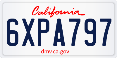 CA license plate 6XPA797