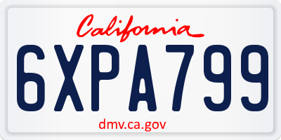 CA license plate 6XPA799